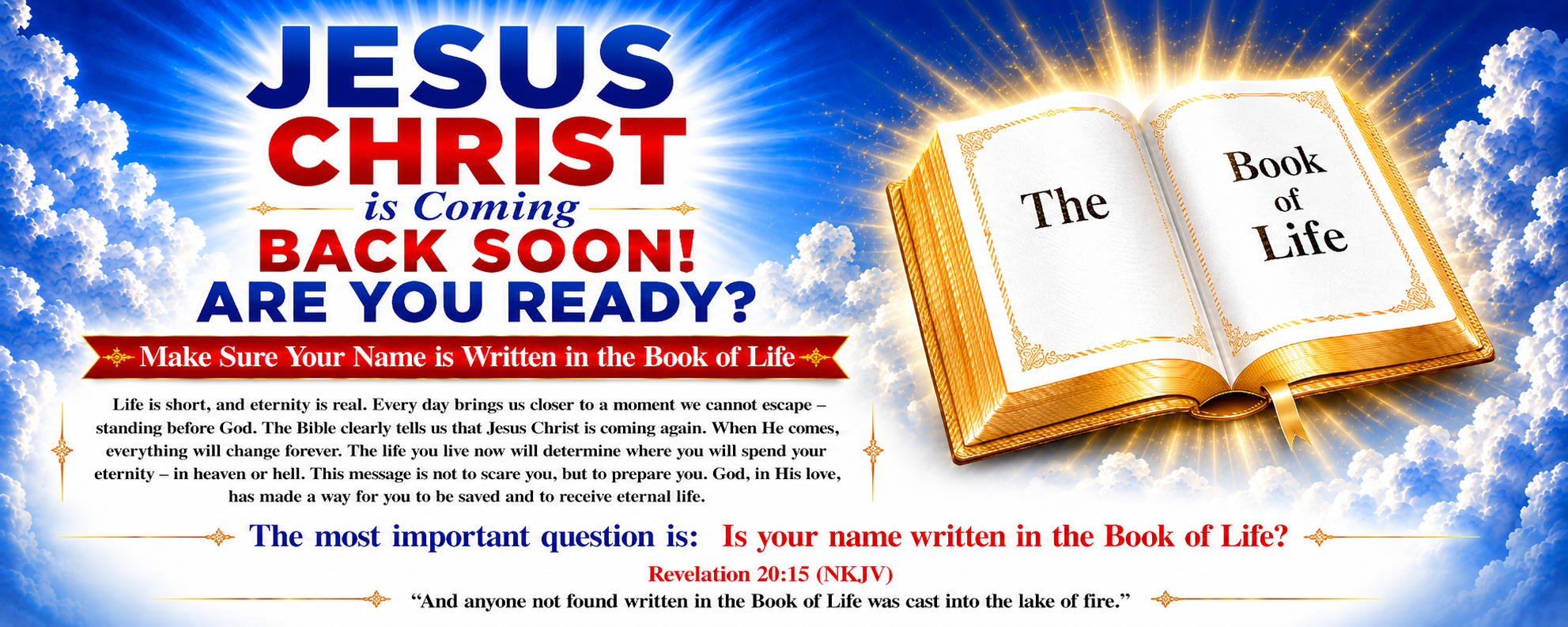 Jesus Christ is Coming Back Soon banner